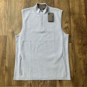 G/Fore 100% Merino Wool 1/4 Zip Tech Lined Golf Vest Men's Size XL Sky Blue